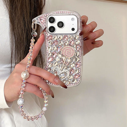 Diamond Flower Crystal Charms Mobile Phone case for iPhone 17/16 /5/14 Pro Max