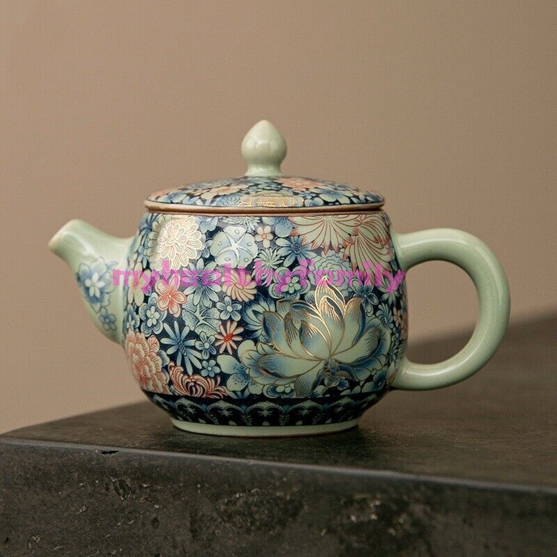 Antique Style Pottery Tea Pot Ball Shaped Infuser Holes Master Tea Cup Ruyao New