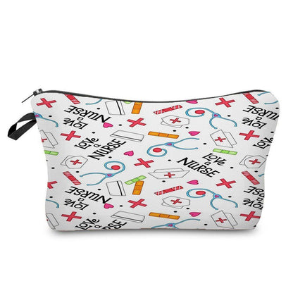 Nurse Pattern Cosmetics Bags Printed Makeup Purse Fashion Toiletry Storage Bags