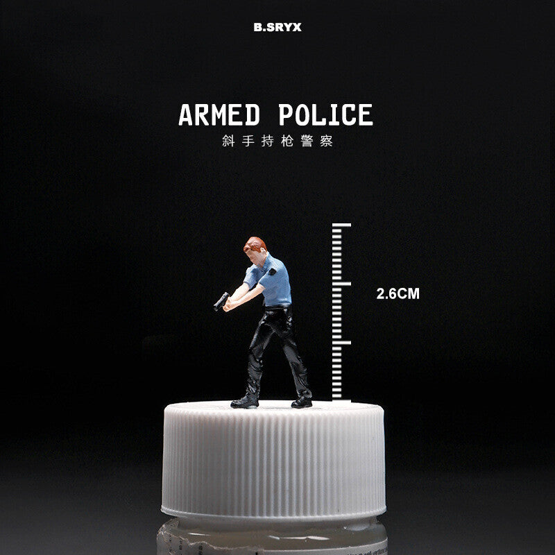 1/64 Figure Model City Road Police Arrest Thief Scene Display Doll Model
