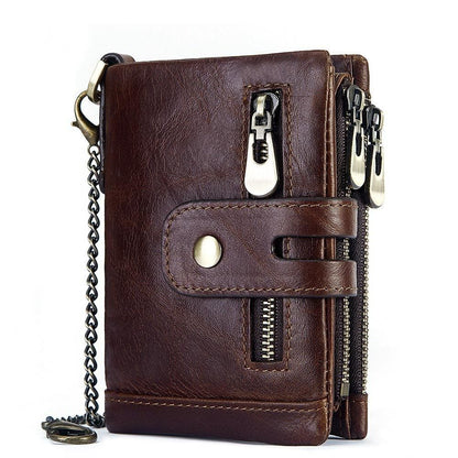 Wallet Genuine Leather Coin Purse Small Zipper Money Bag Mini Card Holder 1 PC