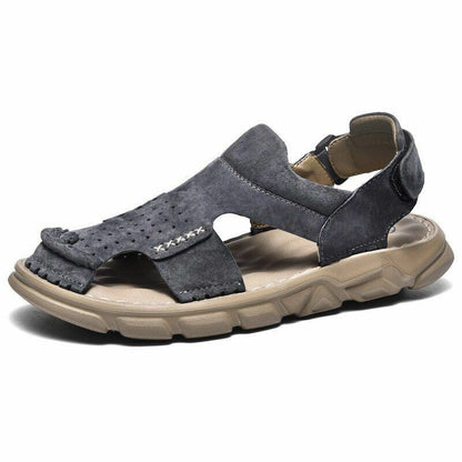 Upstream shoes leather breathable sandals summer Wading shoes soft-soled beach