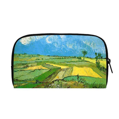 Oil Painting Sunflower Starry Night Wallet Women Purse Credit Card Phone Holders