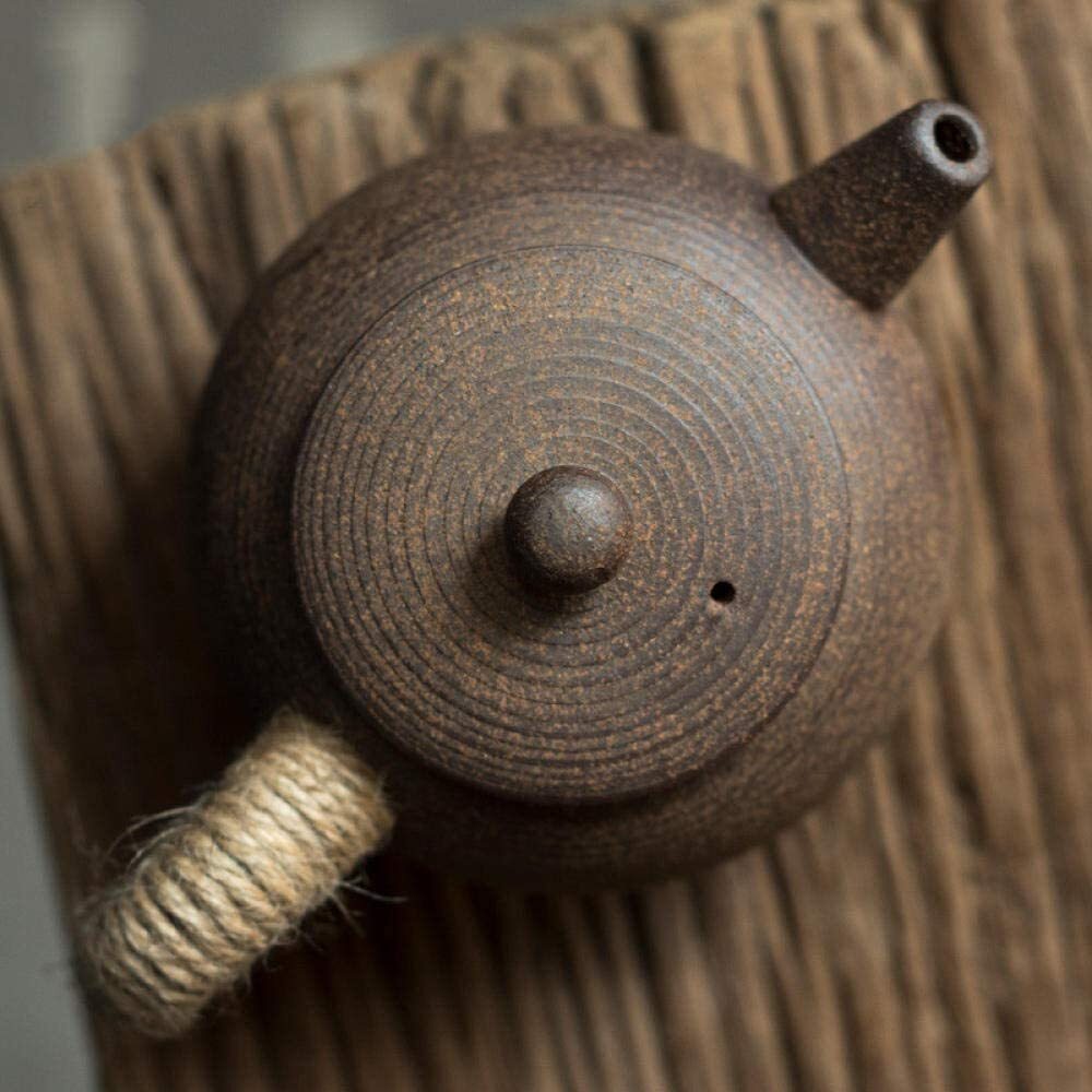 4.33" Vintage Stoneware Teapot Imitation Stone Ceramics Tea Set Handmade Kettle