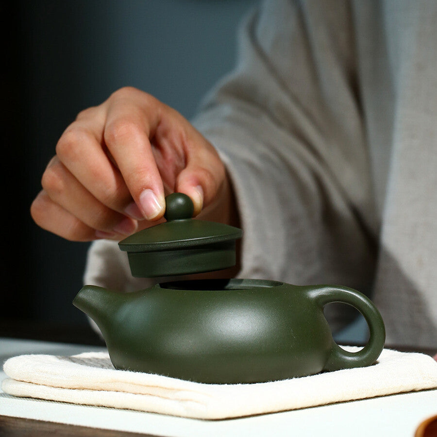 China yixing zisha green clay Pottery Handmade xishi tea pot Teapot