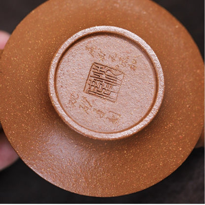 Full Handmade Teapot Real Yixing Zisha Jiangpo Clay Hand Carved Marked Pot 120ml