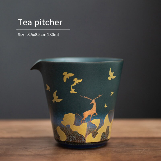 Gold Deer Ceramic Tea Pitchers Tea Services