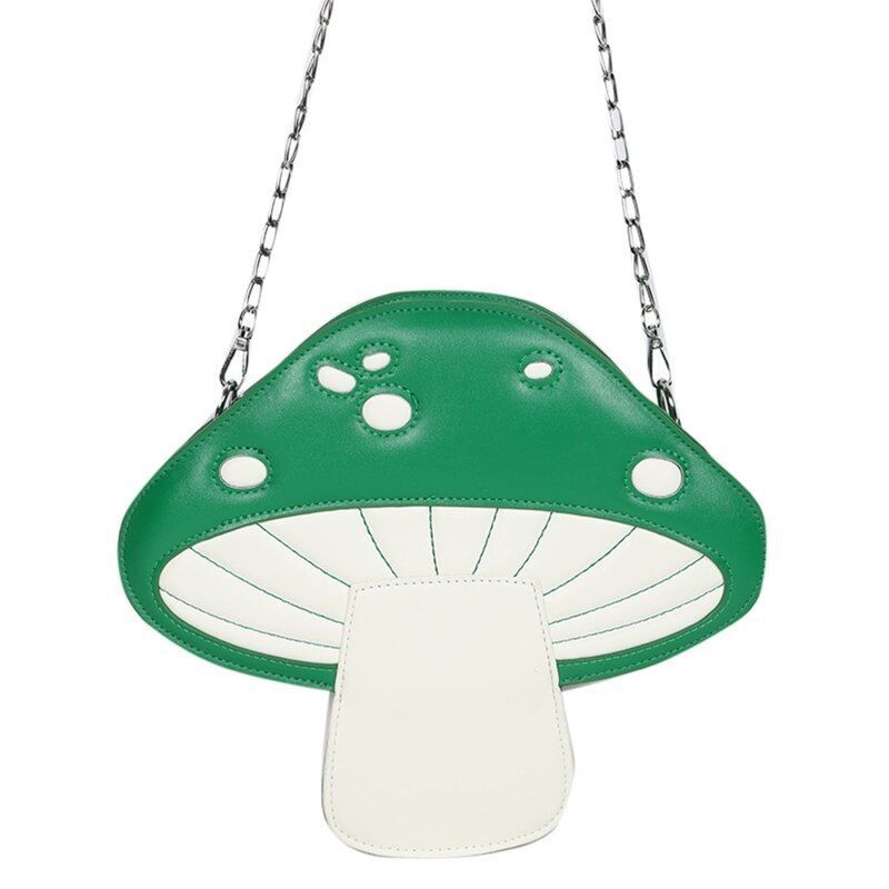 Mushroom Shape Bag Synthetic Leather Shoulder Bag Chain Satchel Purse 28*7*25 CM