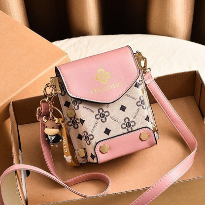 Fashion Shoulder Bag Printed Mobile Phone Bag Leather Crossbody Shoulder Bag 1PC