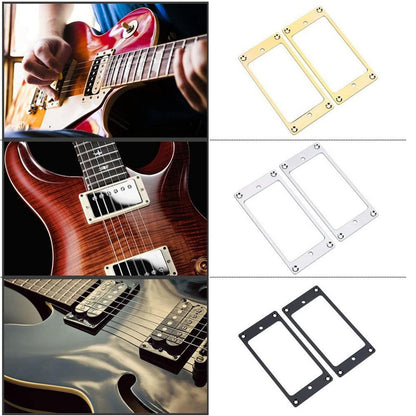 2 Pcs Iron Humbucker Pickup Mounting Ring With Srcews For Les Paul LP Parts