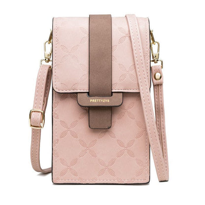 Wallet Flower Petals Plaid Shoulder Bag Messenger Flap Purse Multi-Card Holder