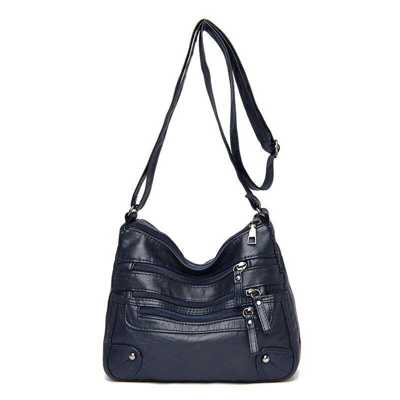 Women's Soft Leather Shoulder Bags Multi-Layer Crossbody Bag Handbag