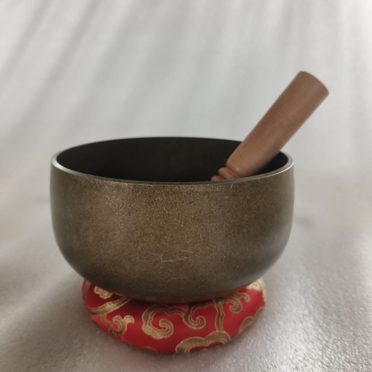 Japanese Style Brass Singing Bowl 17.5cm Meditation Bell Vintage 1180g