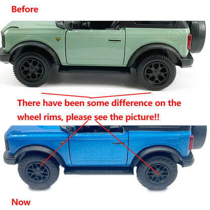 1/36 Ford Bronco Model Car Diecast Toy Vehicle Toys for Boys Kids Gifts Blue