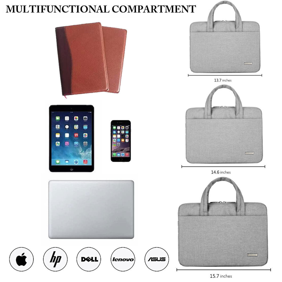 Laptop Sleeve Case Bag Cover For Apple MacBook Lenovo HP Acer Dell 13" 14" 15"