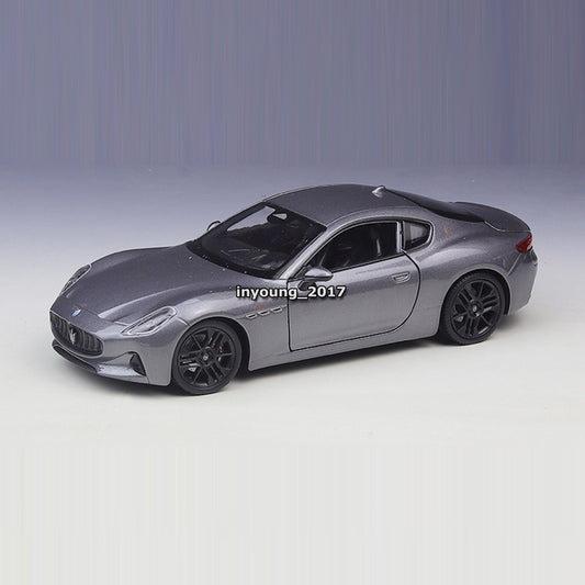 1/24 2023 Maserati GT Folgore EV Model Car Diecast Toy Vehicle Collectible Gray