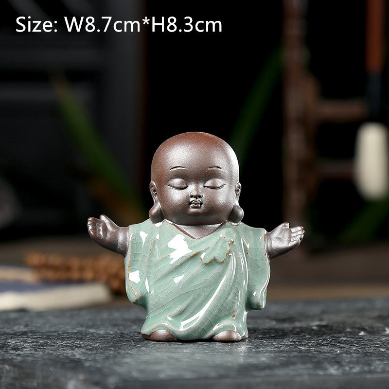 Funny Tea Pet Home Decoration House Warming Gift Mini Buddha Porcelain Tea Play
