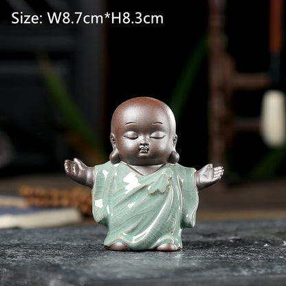 Funny Tea Pet Home Decoration House Warming Gift Mini Buddha Porcelain Tea Play
