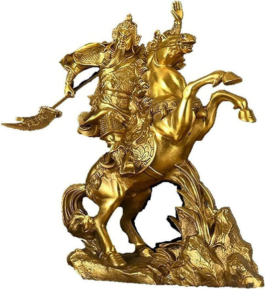 Art Gift Guan Yu Statue Living Room,Brass Guan Gong Di Home Office Tabletop