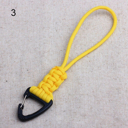 46CM 1 PC Paracord Keychain Lanyard Metal Triangle Buckle Outdoor Cord Carabiner