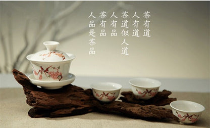 Chinese Kungfu Tea Set Porcelain Gaiwan Tureen Covered Tea Bowl Tea Cup Health