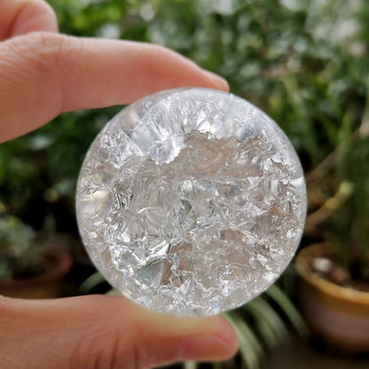 Ice Crack Crystal Ball Glass Magic Sphere For Home Decoration Fengshui Ornaments