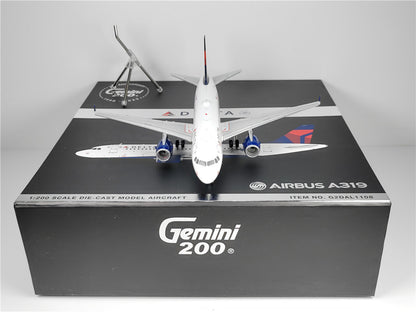 1:200 Geminijets DELTA AIRBUS A319 Passenger Airplane Diecast Aircraft Model