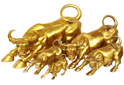 Wall Street Bronze Fierce Bull Big OX Statue-Brass 12cm/4.72 Inches Home Decor