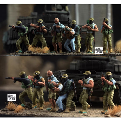Homemade 1/72 Russian Wagner 7-Persons Capture Special Operations Team Model