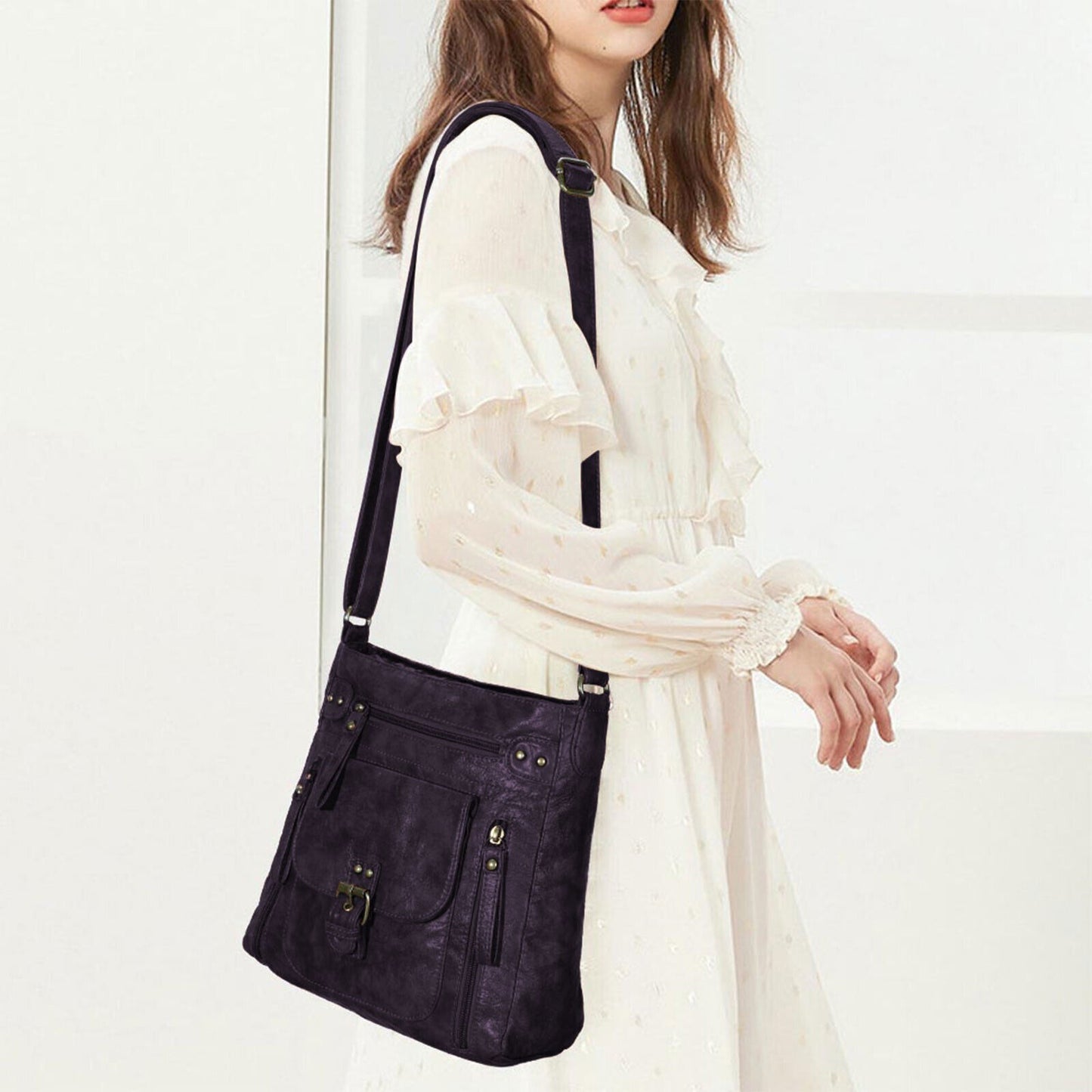 Fashion One Shoulder Bag Retro Small Square Bag Shoulder Tote Bag for Women