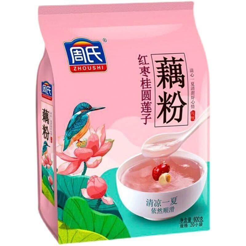 600g Chinese Aisa Lotus Root Starch Red Date Longan Lotus Seeds Powder Soup