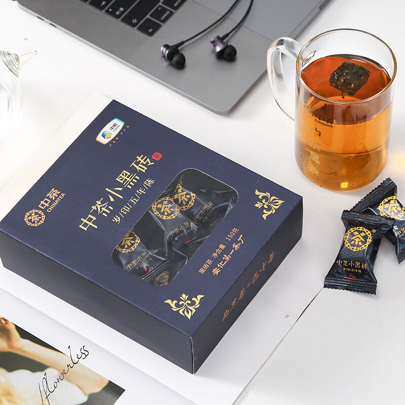 CHINATEA brand small black brick 5 years Hunan Anhua black tea brick 150g box -