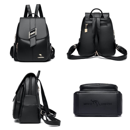 Leather Backpack Purse Luxury Bags Multifunction Travel Rucksack School Book Bag