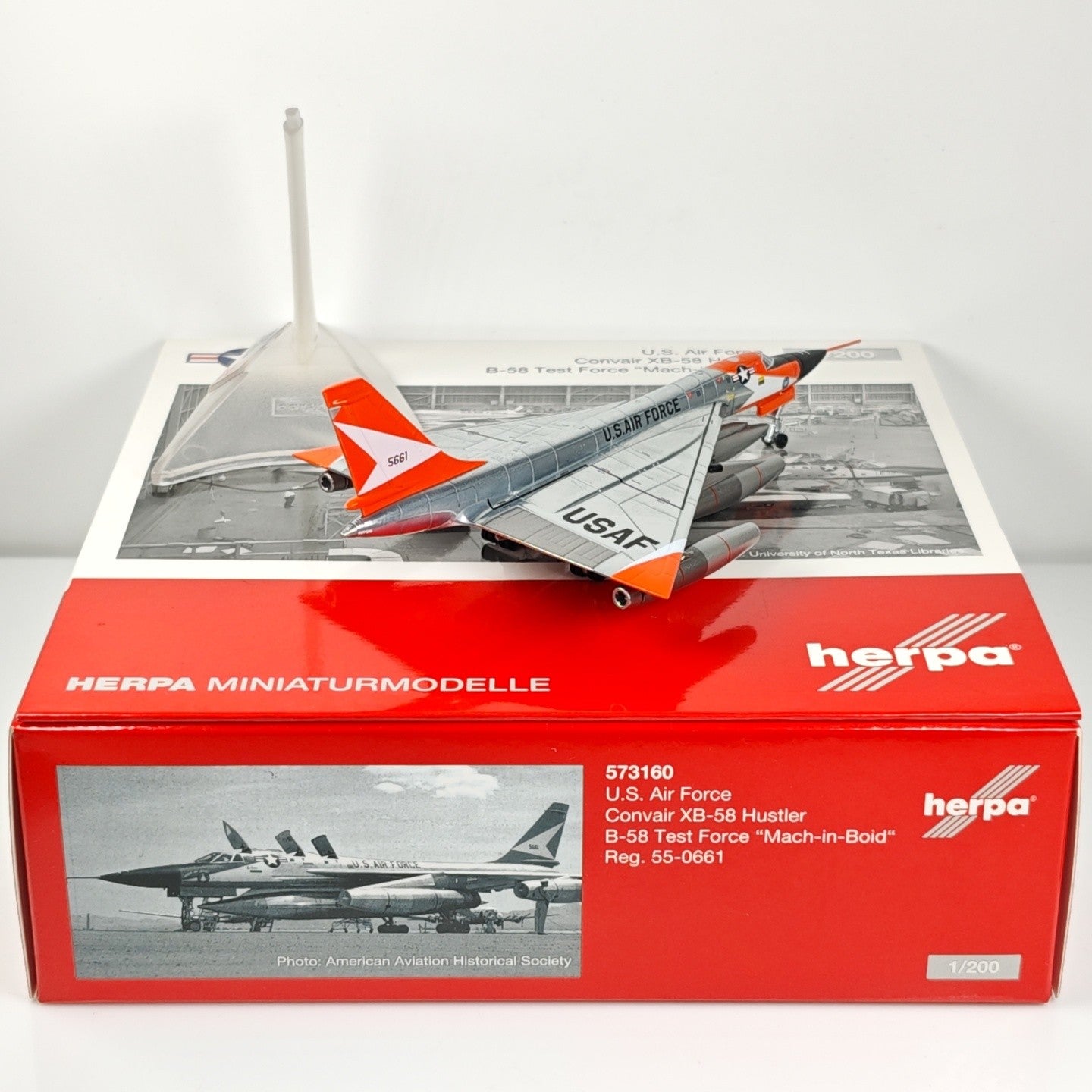 1:200 Herpa U.S. Air Force Convair XB-58 Hustler Aircraft Diecast Airplane Model