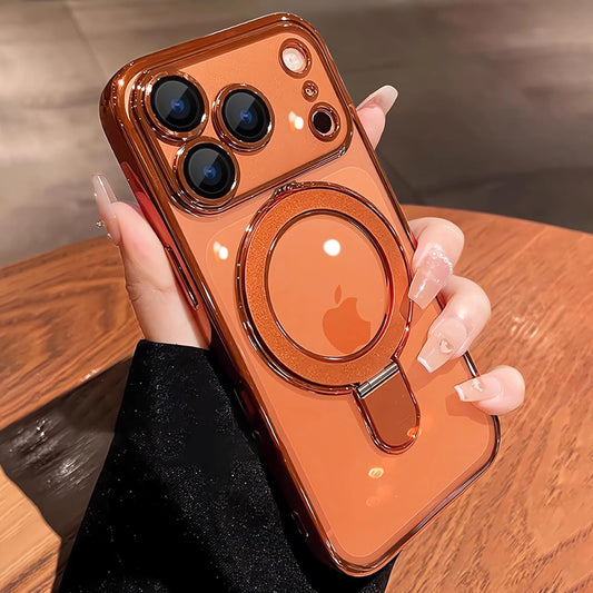 Magnetic for Iphone 17 Pro Max Case Clear with Stand,Full Camera Protection[Comp