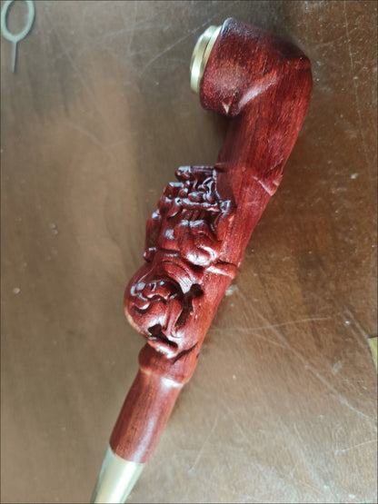 Red Sandalwood Pixiu Smoking Pipe Washable Filter Tobacco Pipe Men's Gift