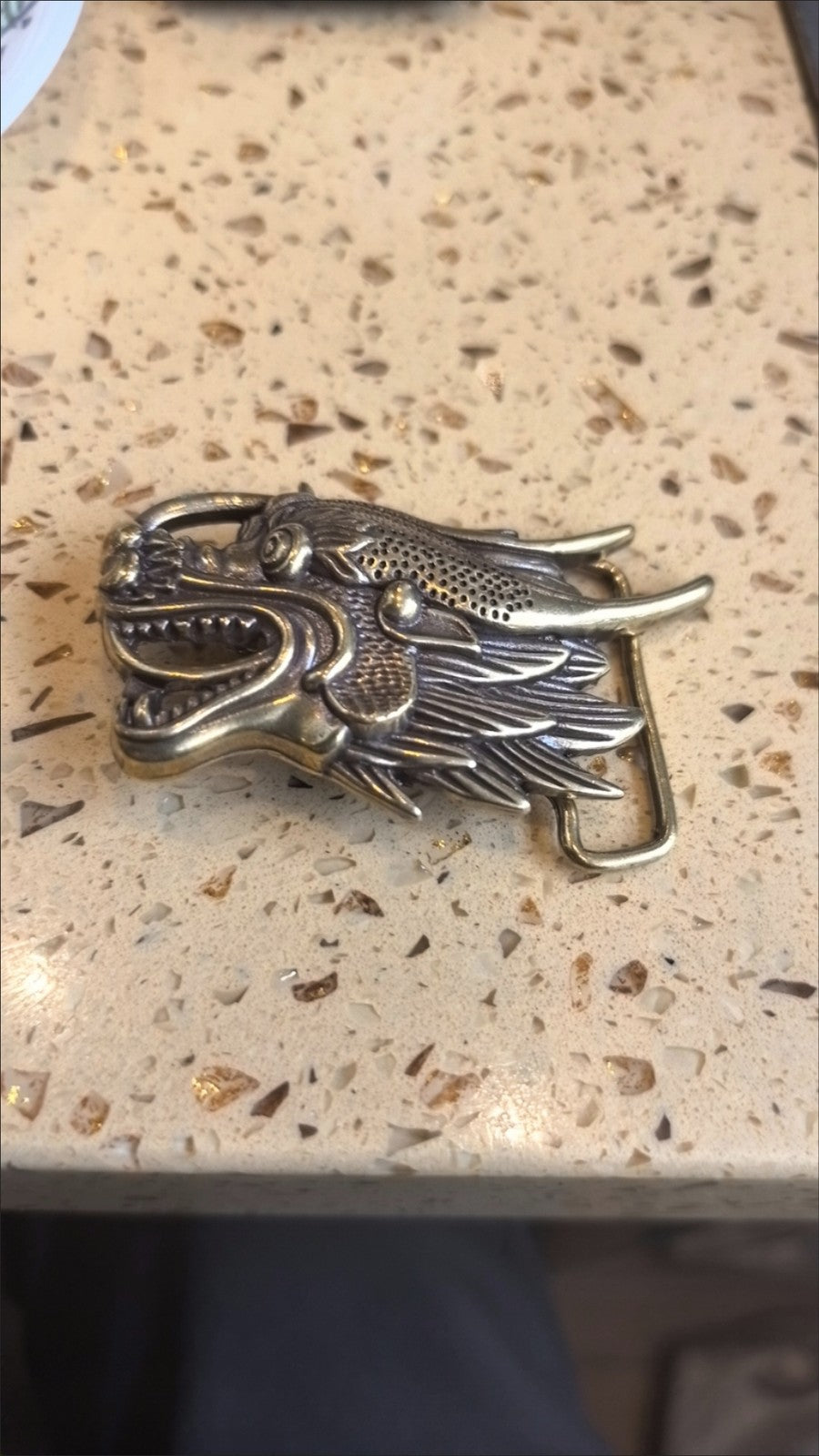 Pure Copper Retro Dragon Head Belt Buckle 36mm Inner Width Fit 34-35mm Belt