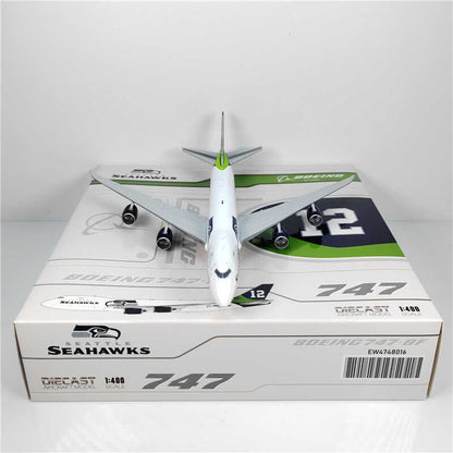 1:400 JC Wings SEAHAWKS BOEING B747-8 Passenger Airplane Diecast Model