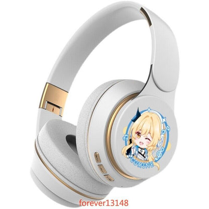 Genshin Impact Cosplay Wireless Bluetooth Headset Stereo Foldable Game Headphone