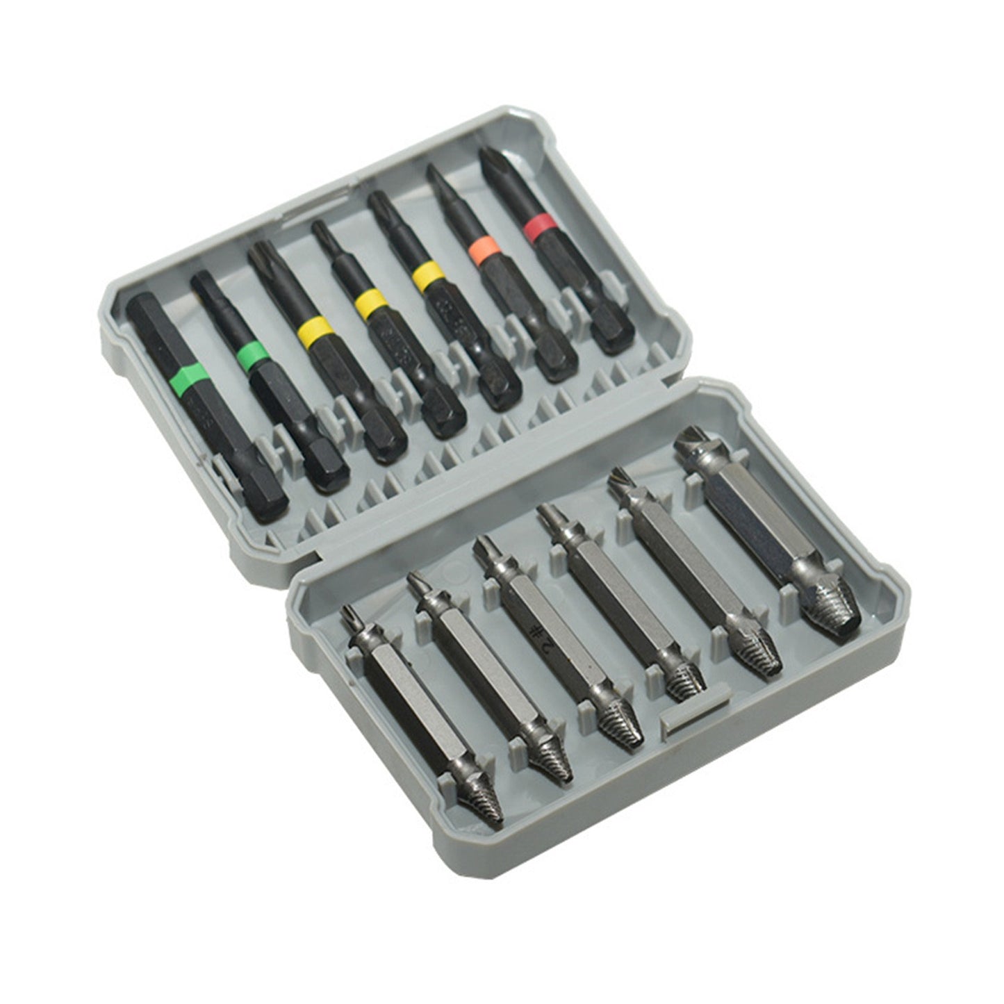 13PCS Fast Damaged Screw Extractor Kit Broken Bolt Remover Tool with Drill Bits