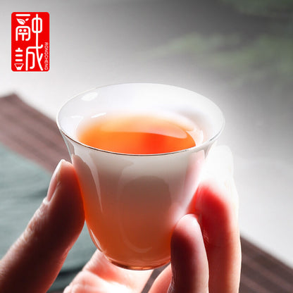 Household white porcelain master cup, teacup, single kung fu tea set -