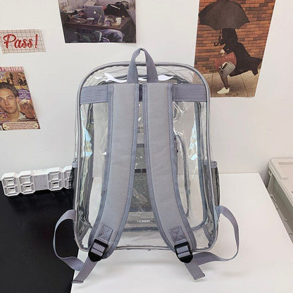 Backpack Waterproof Transparent School Bag Large Solid Clear Fashion Plastic Bag