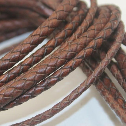 1m Braided Genuine Leather Cord Round String Rope Thread Jewelry Necklace Making