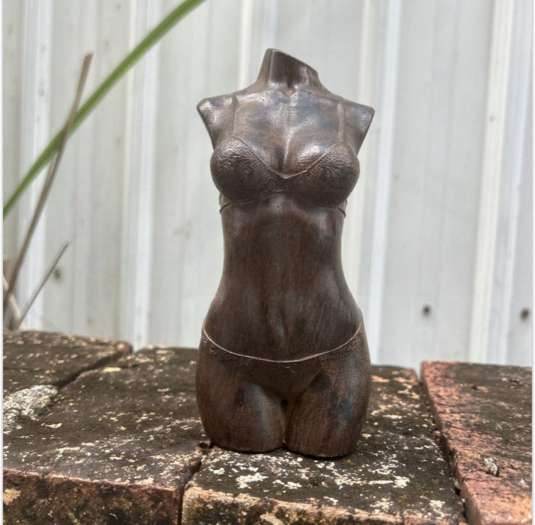 5,5"Natural Agarwood hand-carved Beauty Body Art Statue Men Gift Table Ornament
