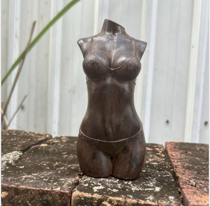 5,5"Natural Agarwood hand-carved Beauty Body Art Statue Men Gift Table Ornament
