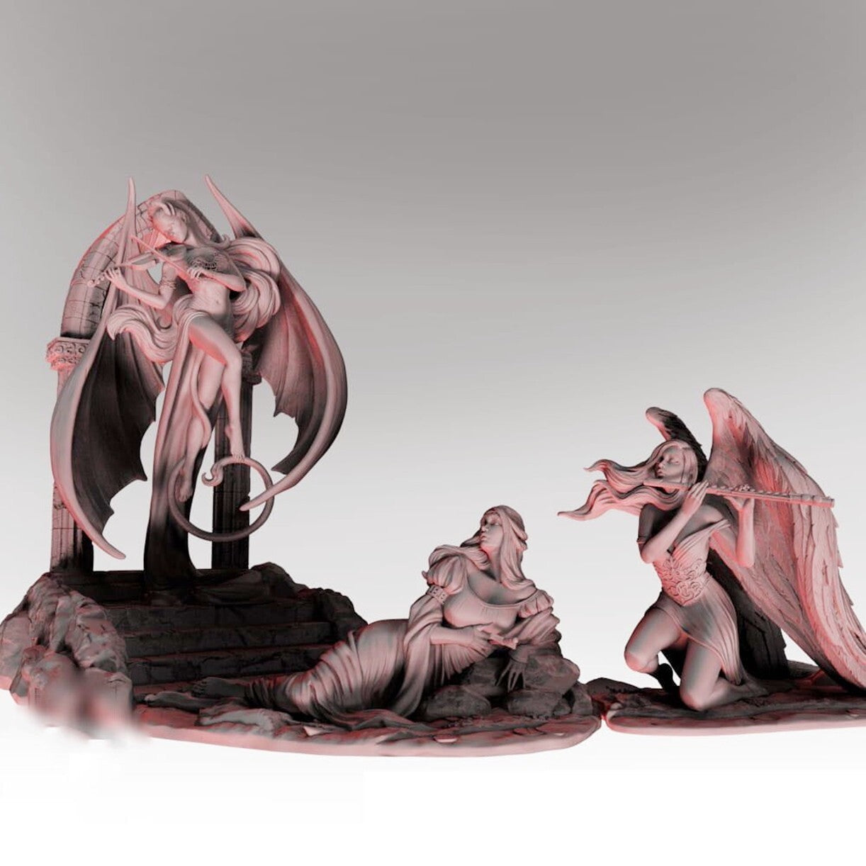 1/24 resin figures model Angels and Demons 3 women W/Base Unassembled Unpainted