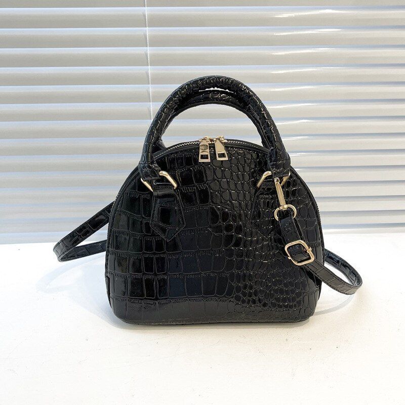 Retro Synthetic Leather Crossbody Bag Pattern Shoulder Bags Shell Shaped Purse