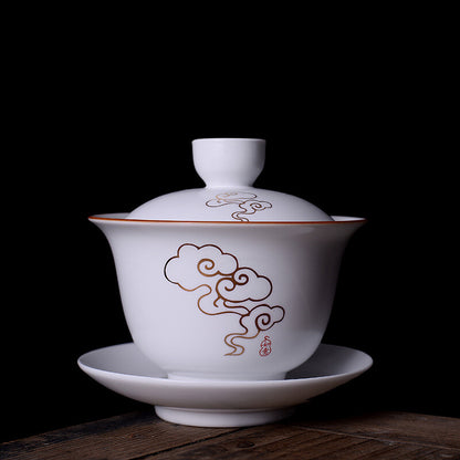 180ml Chinese Ceramic Gaiwan Coffee Cup Kungfu Tea Bowl Tureen Tea Set Decor