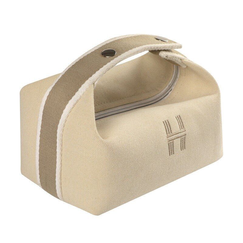 Waterproof Canvas Makeup Pouch Cosmetic Bag Makeup Organizer Bag Travel Cosmetic