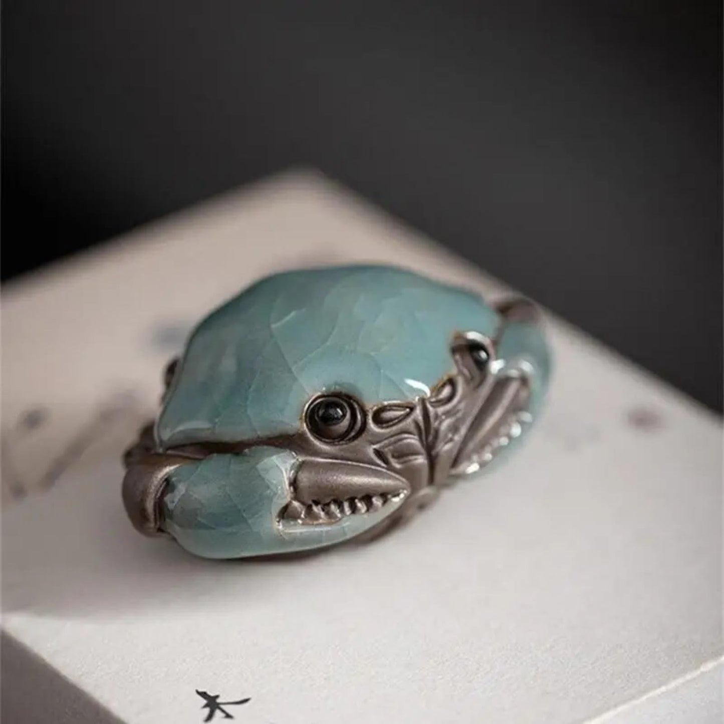Ge Kiln Cracked Glaze Crab Tea Play 6.5cm 2.6in Kongfu Tea Pet Decoration TeaSet